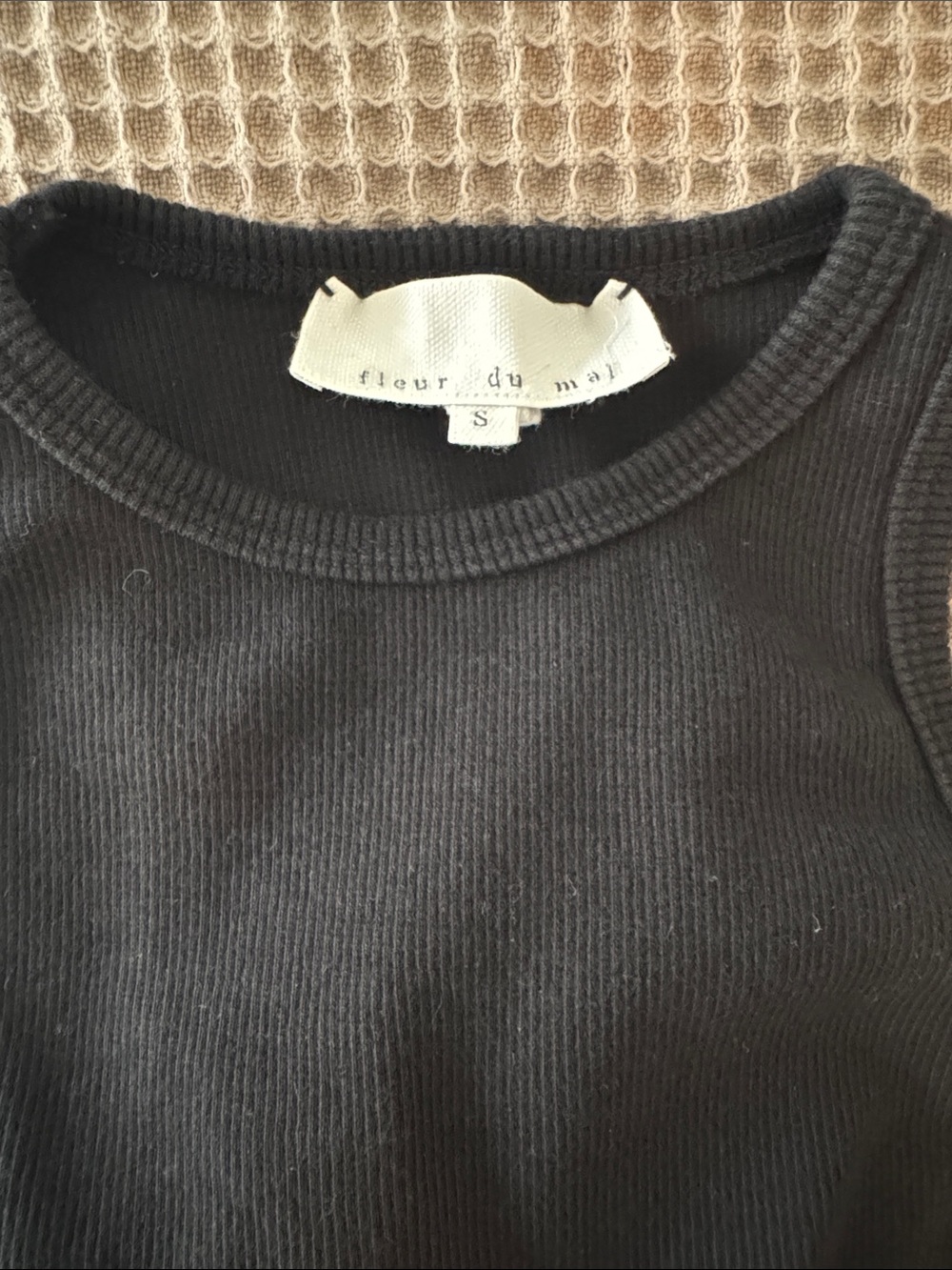 Fleur du Mal Black Ribbed Tank - Picture 2 of 2